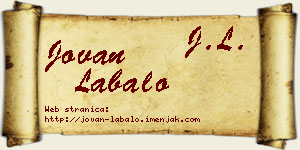 Jovan Labalo vizit kartica